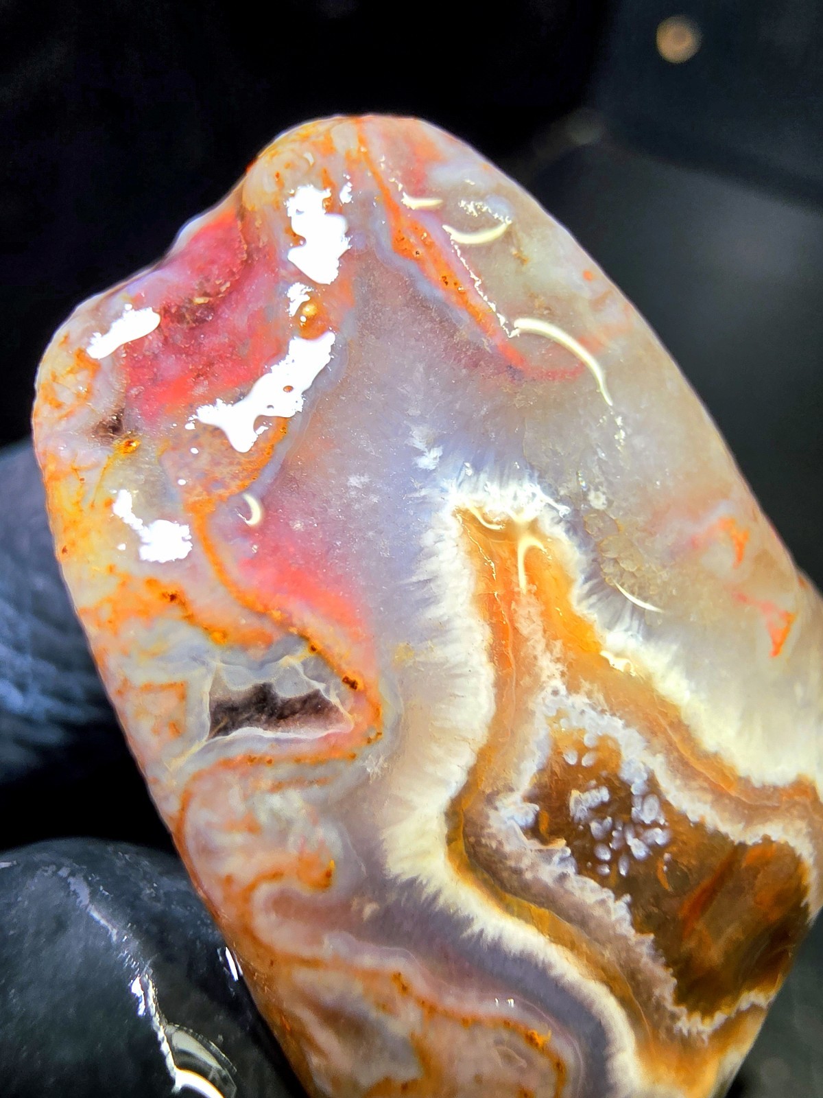 Lake Superior Fragmented Membrane Agate In Blue Chalcedony & Amethyst Quartz 1oz