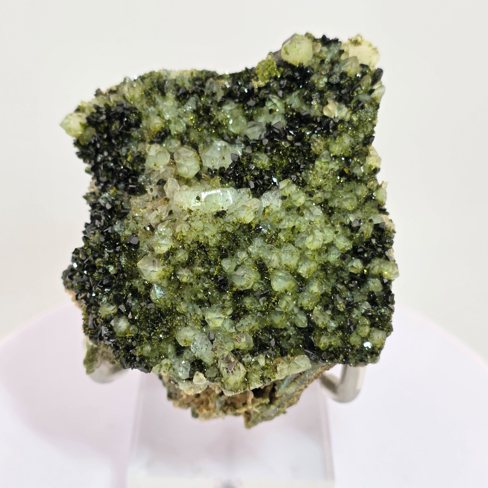 Rich Green Epidote and Sparkly Quartz – Great Contrast and Shades of Green