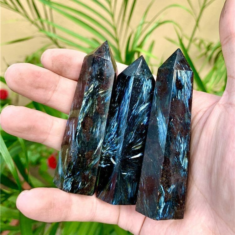Arfvedsonite Crystal Rocks Polished Tower Point Natural Stone Healing Mineral