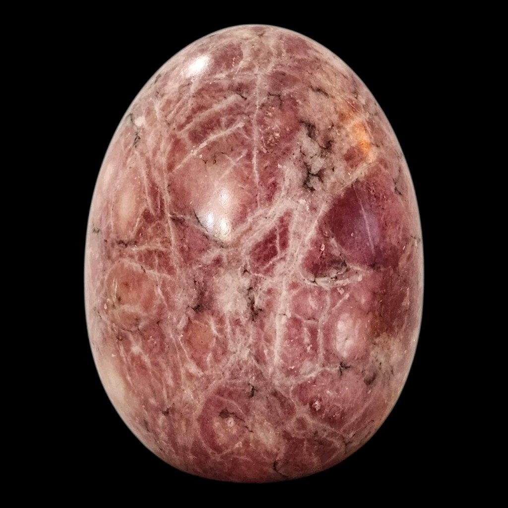 Large 3.75″ Argentina Rhodochrosite Polished Gemstone Egg (Aprox. 95mm) EUC