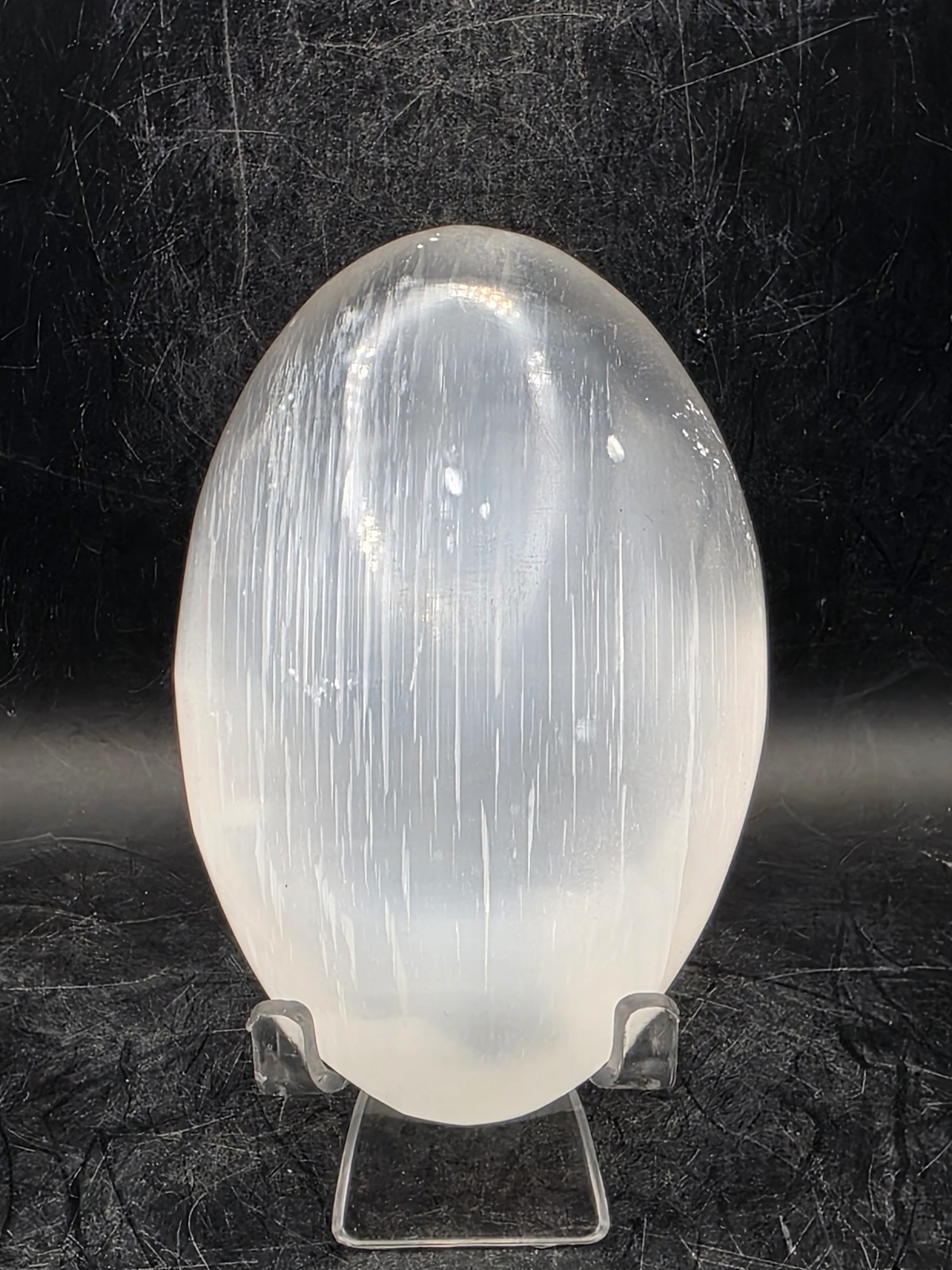4 inch Selenite palm stone!! 7 ounces!