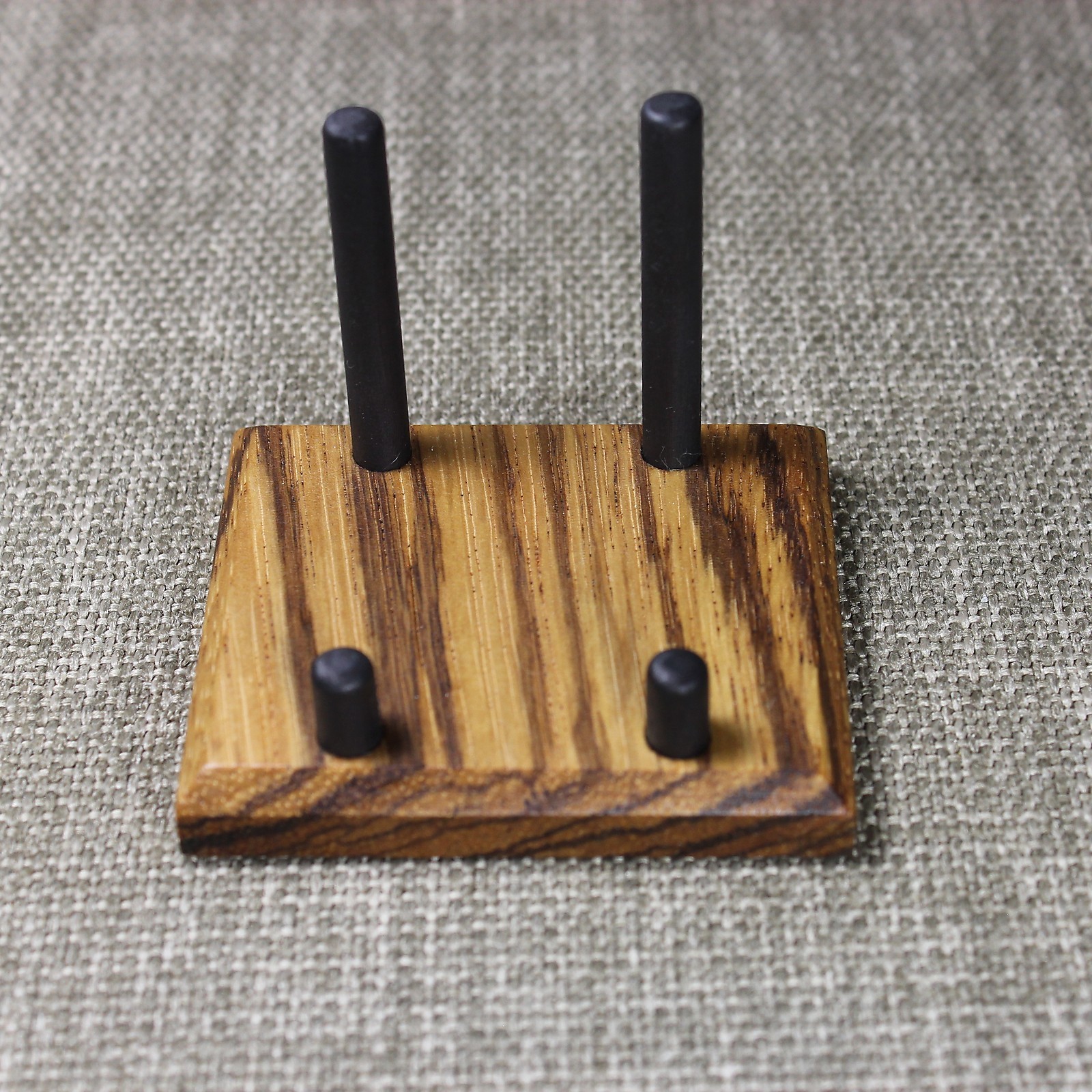 (2) EXOTIC ZEBRAWOOD MINERAL DISPLAY STANDS FOR A MUSEUM QUALITY DISPLAY !!