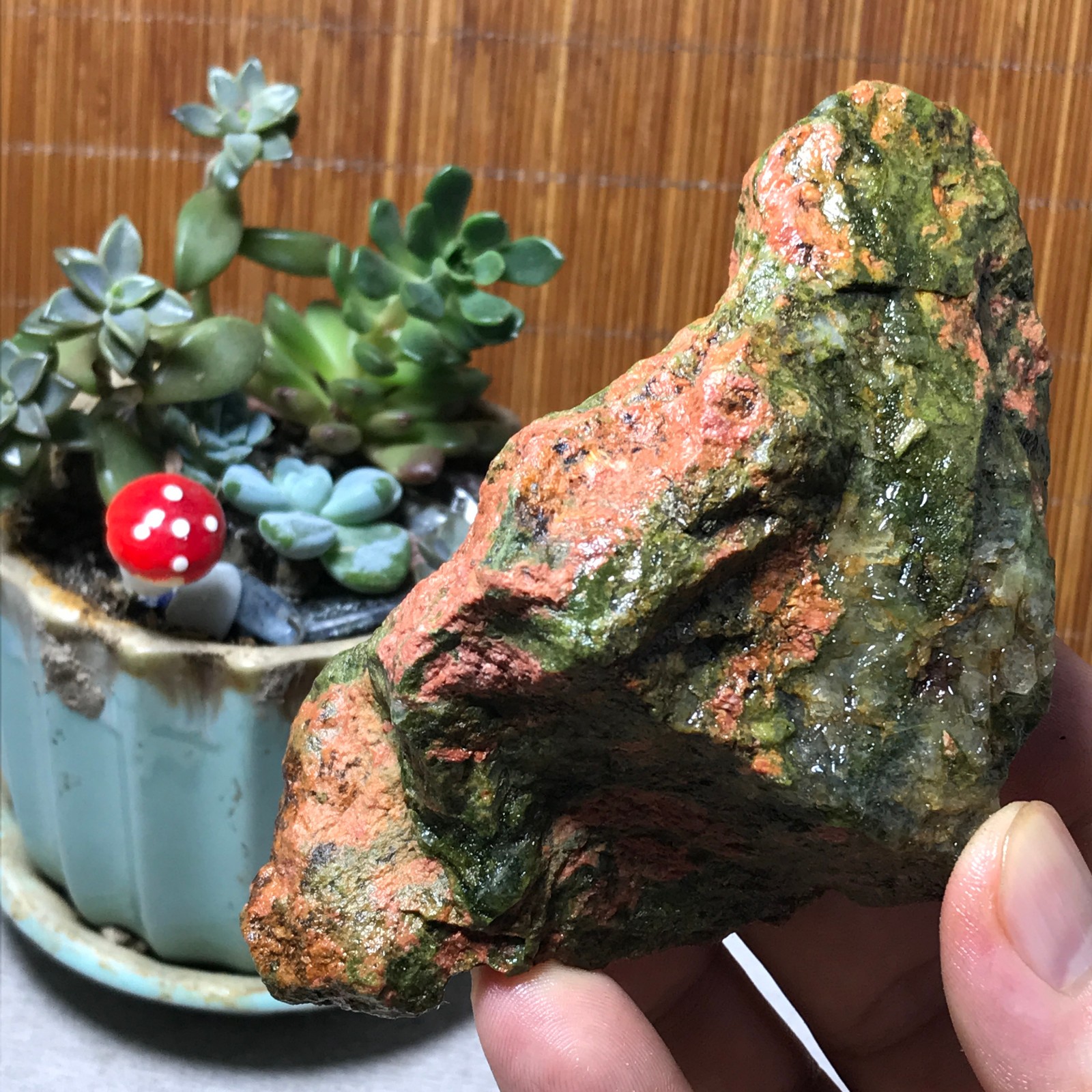228g Natural Unakite Crystal gemstone Rough Mineral Specimen healing A6354