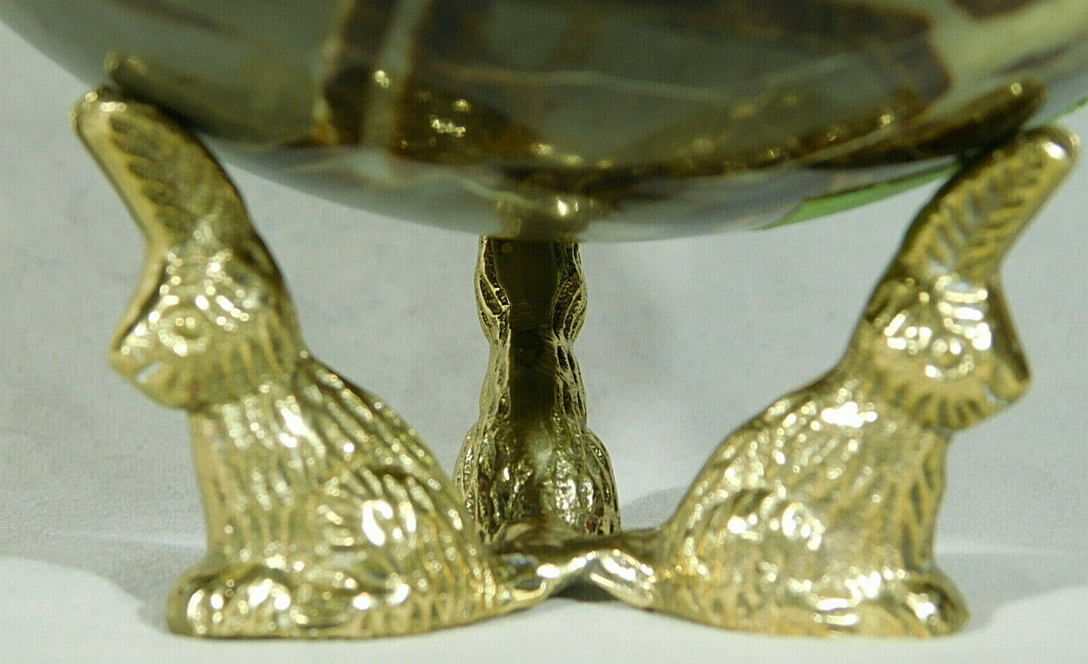 Sphere Display Stand Brass / Gold Color Rabbit Design Medium Size