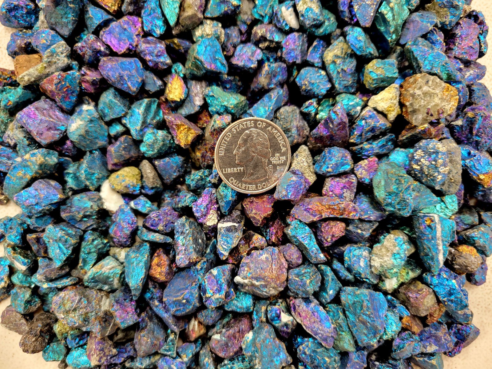 Raw Chalcopyrite Crystal Chips Bulk AKA Peacock Ore Tiny Small Rough Gemstones