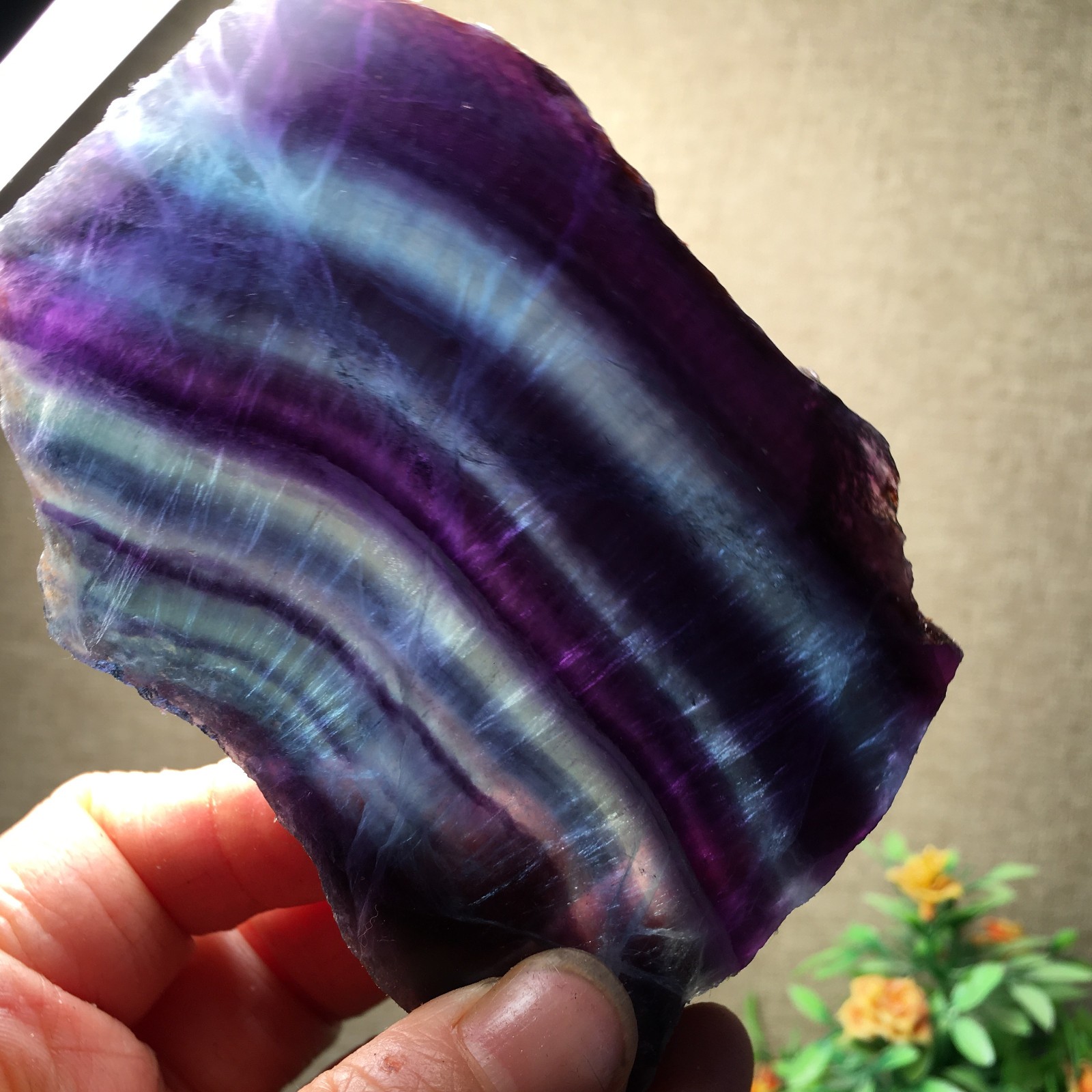 173g Natural Fluorite Crystal Rough stone specimens China fb1459