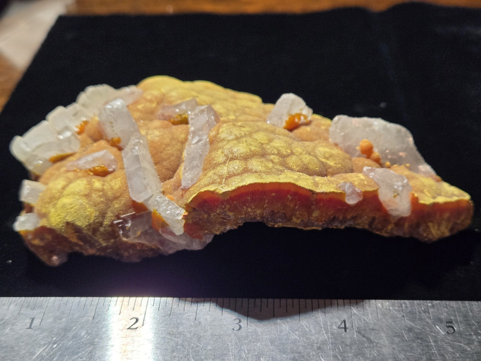 Orpement Realgar Natural Mineral Specimen With Barite and Pyrite 374g Peru 5.25″