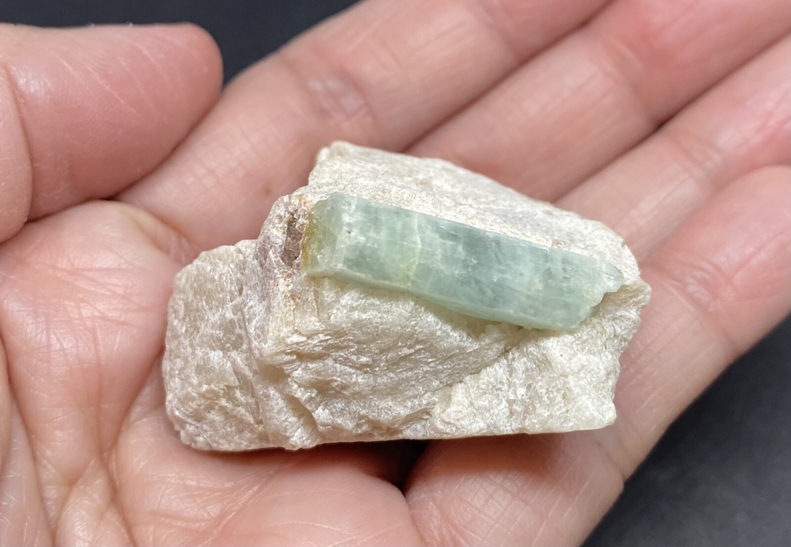 Aquamarine & Feldspar Genuine Rough Stone from Brazil 41g 1 1/2in