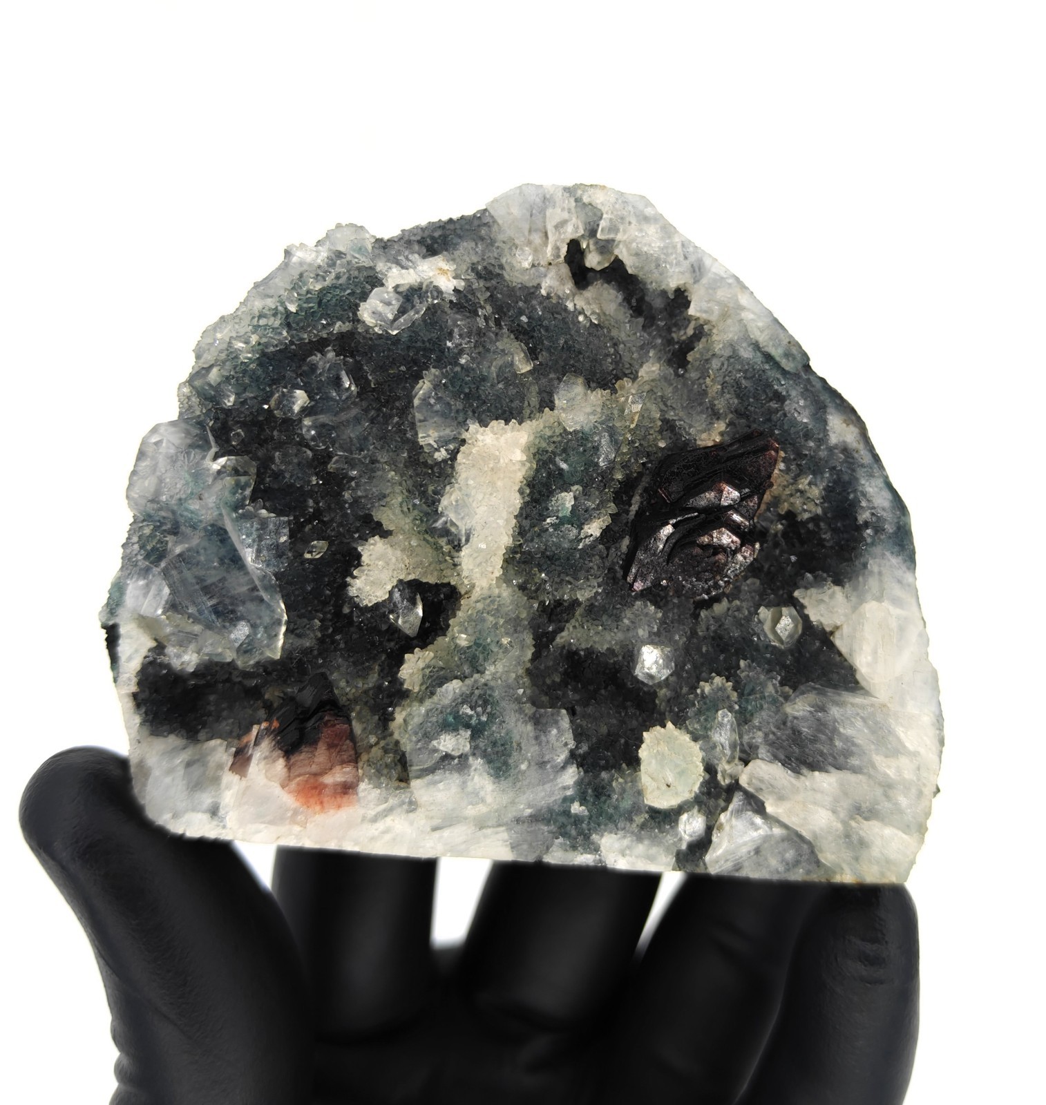 Natural Dark Brown Heulandite with Apophyllite on Chalcedony Minerals #672