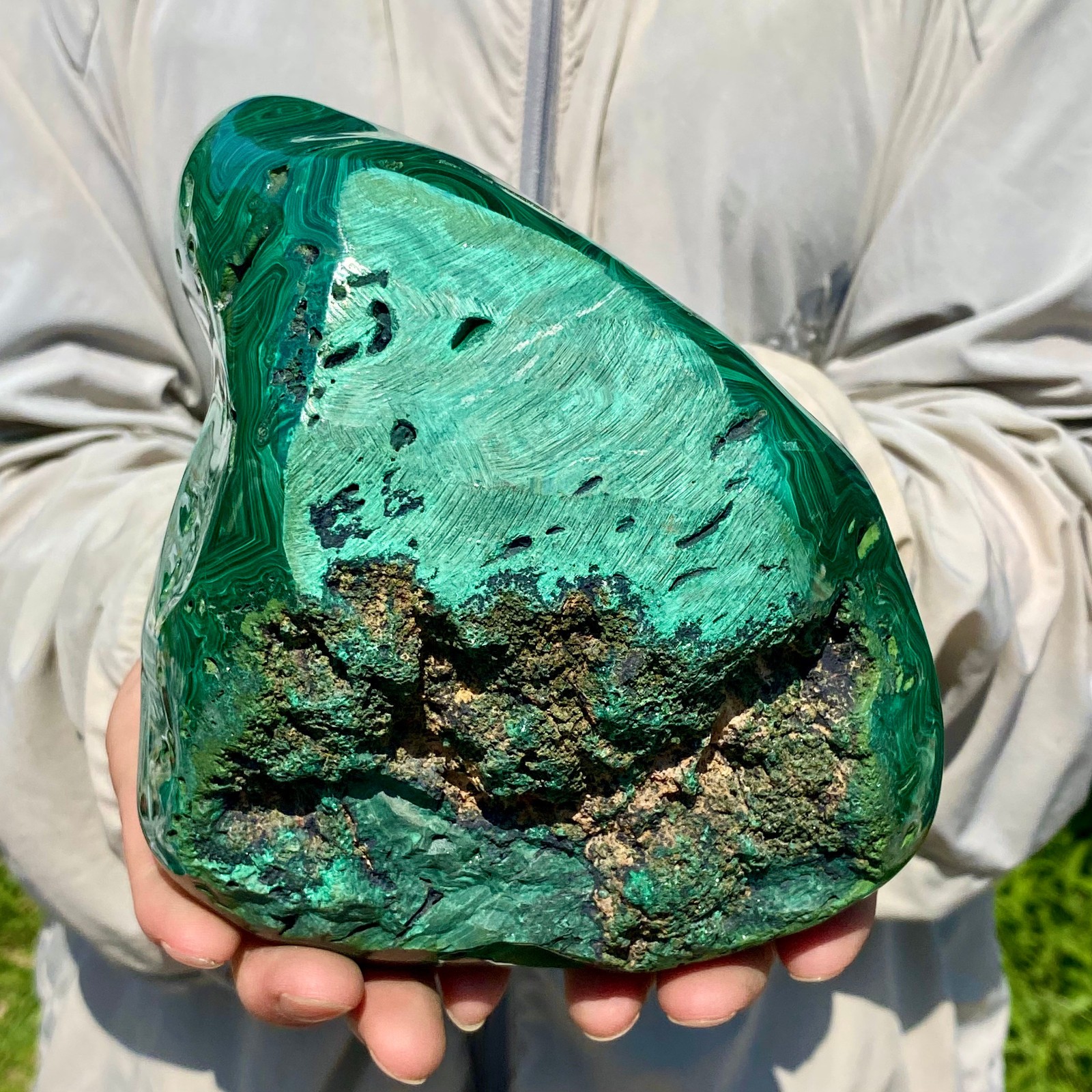 4.96LB TOP Natural Malachite crystal quartz Mineral specimen Reiki gem