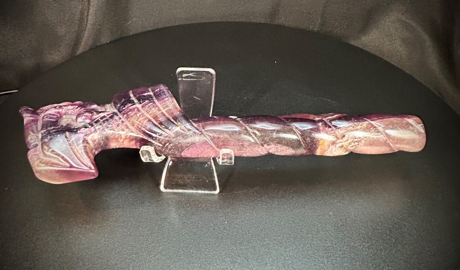 7.75″ Rainbow Fluorite Dragon Wand With Acrylic Stand 8.3oz