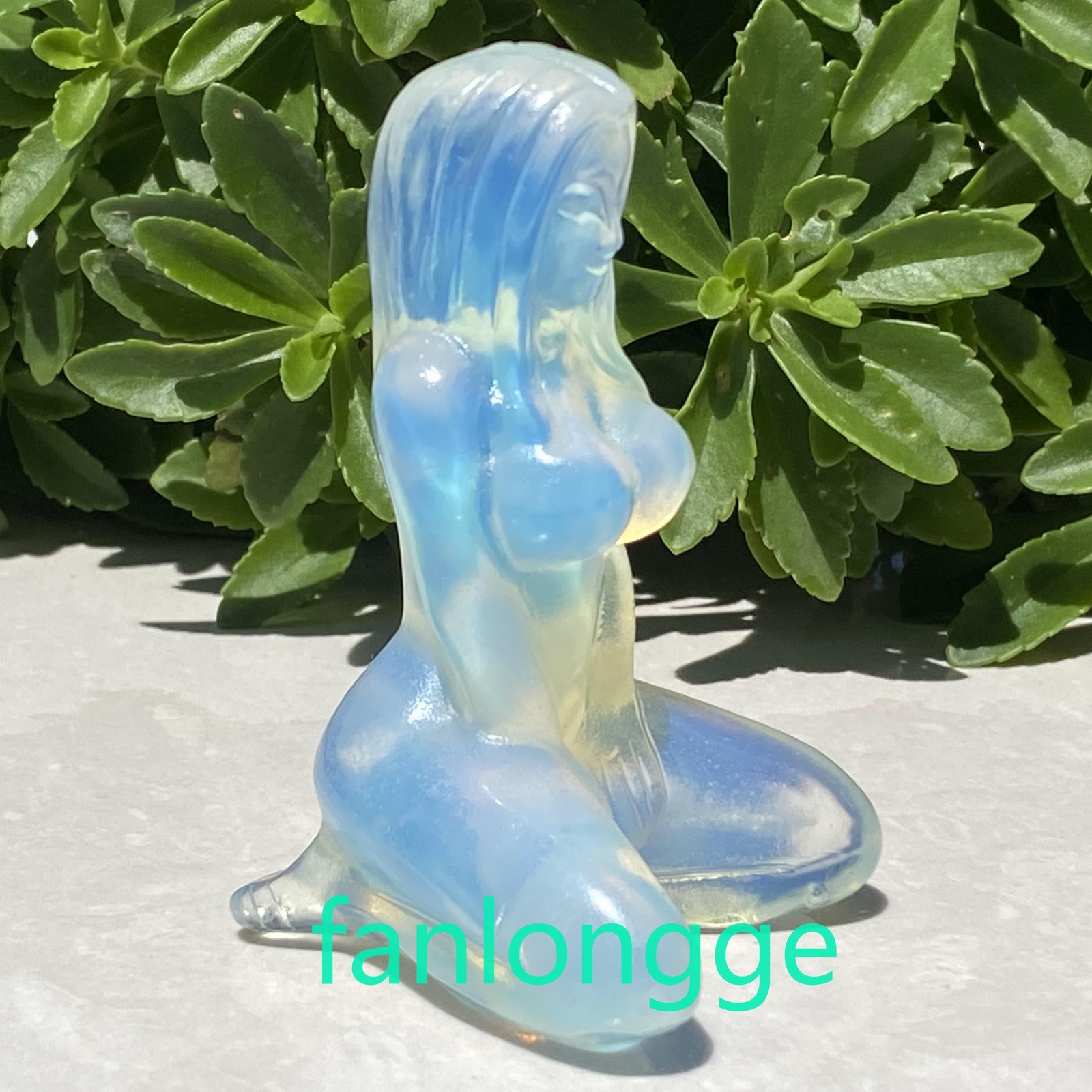 3″ Opalite Women Naked Quartz Crystal Skull Carved Goddess Reiki 1pc