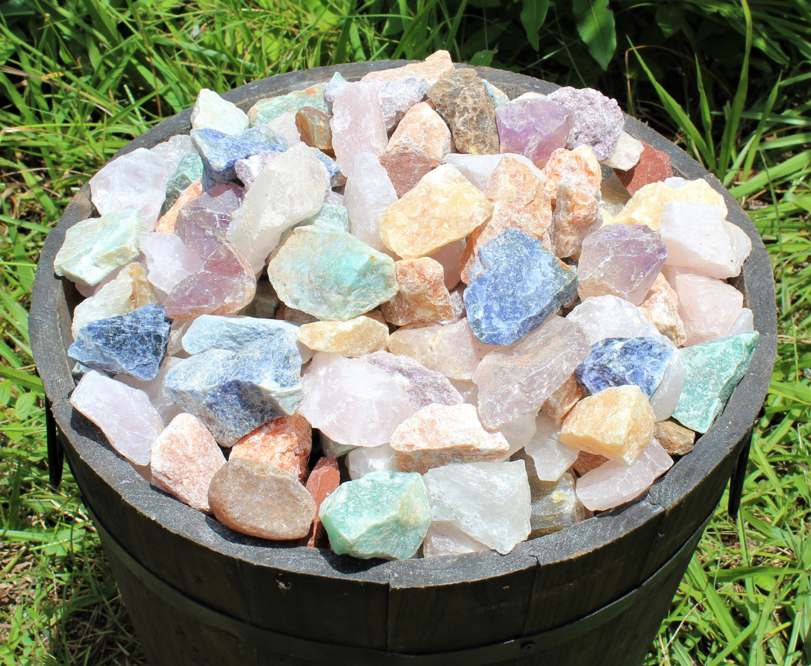 1/2 lb Bulk Lot Brazil Mix Large Bulk Natural Rough Tumbler Rocks Stones 8 oz