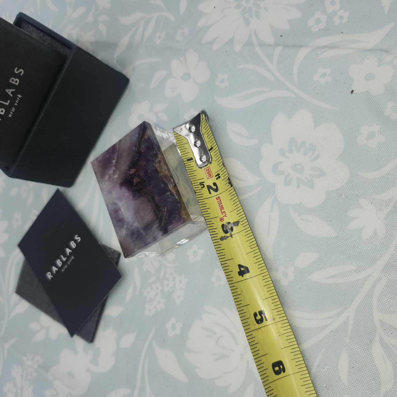 NEW RABLABS RARE Adorado LUCITE BOX Moss Agate purple trinket