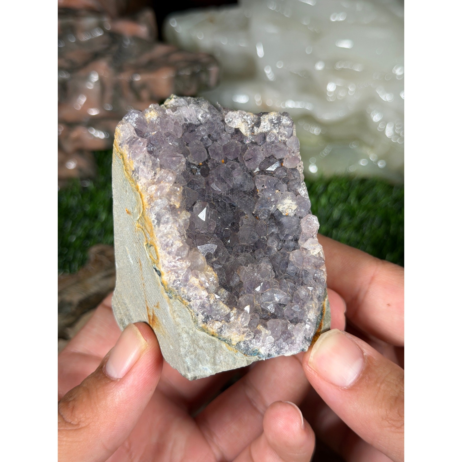 Brazilian Amethyst Crystal Rough Geode 10.7oz