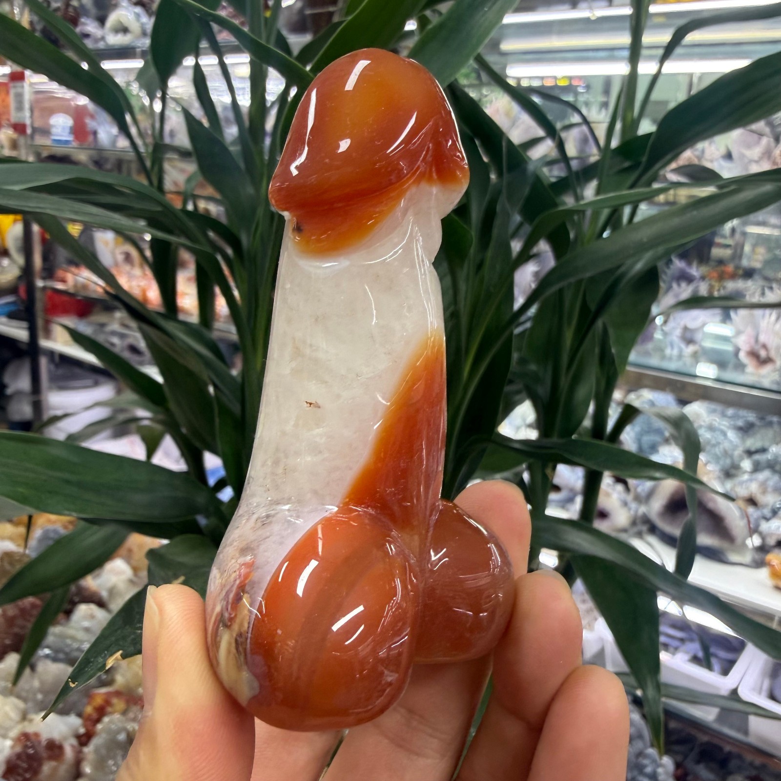 4″ Natural agate Ding Ding Quartz Crystal Carved Decor Gift random 1pc