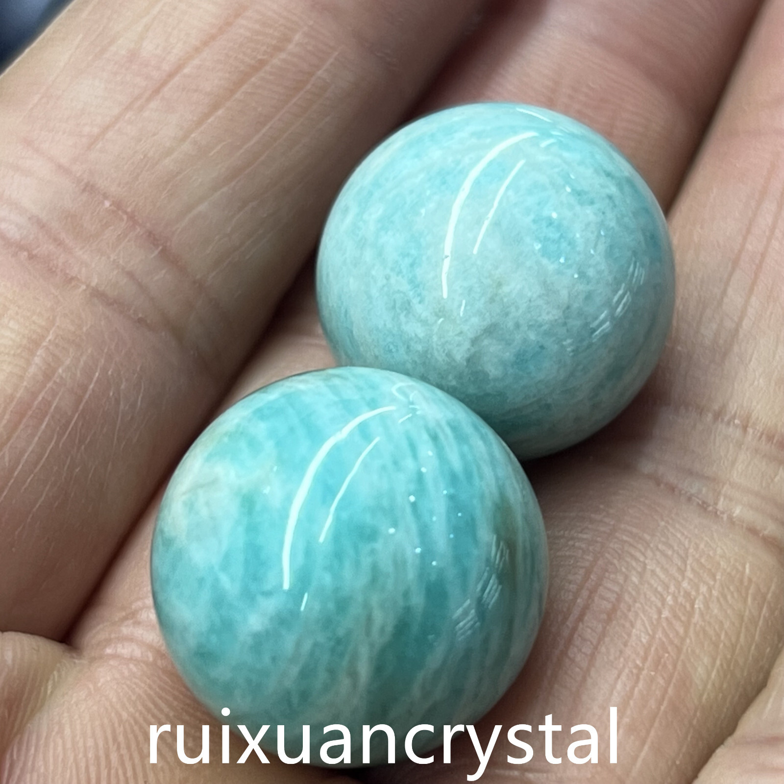 5pc Natural Amazonite Quartz Sphere Crystal Ball Reiki Healing 20mm