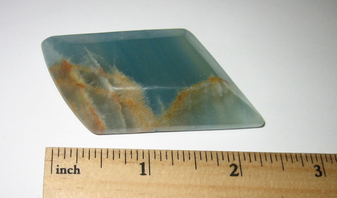 2.55″ TUMBLED POLISHED NATURAL LEMURIAN AQUATINE CALCITE CRYSTAL STONE 40.3g *10