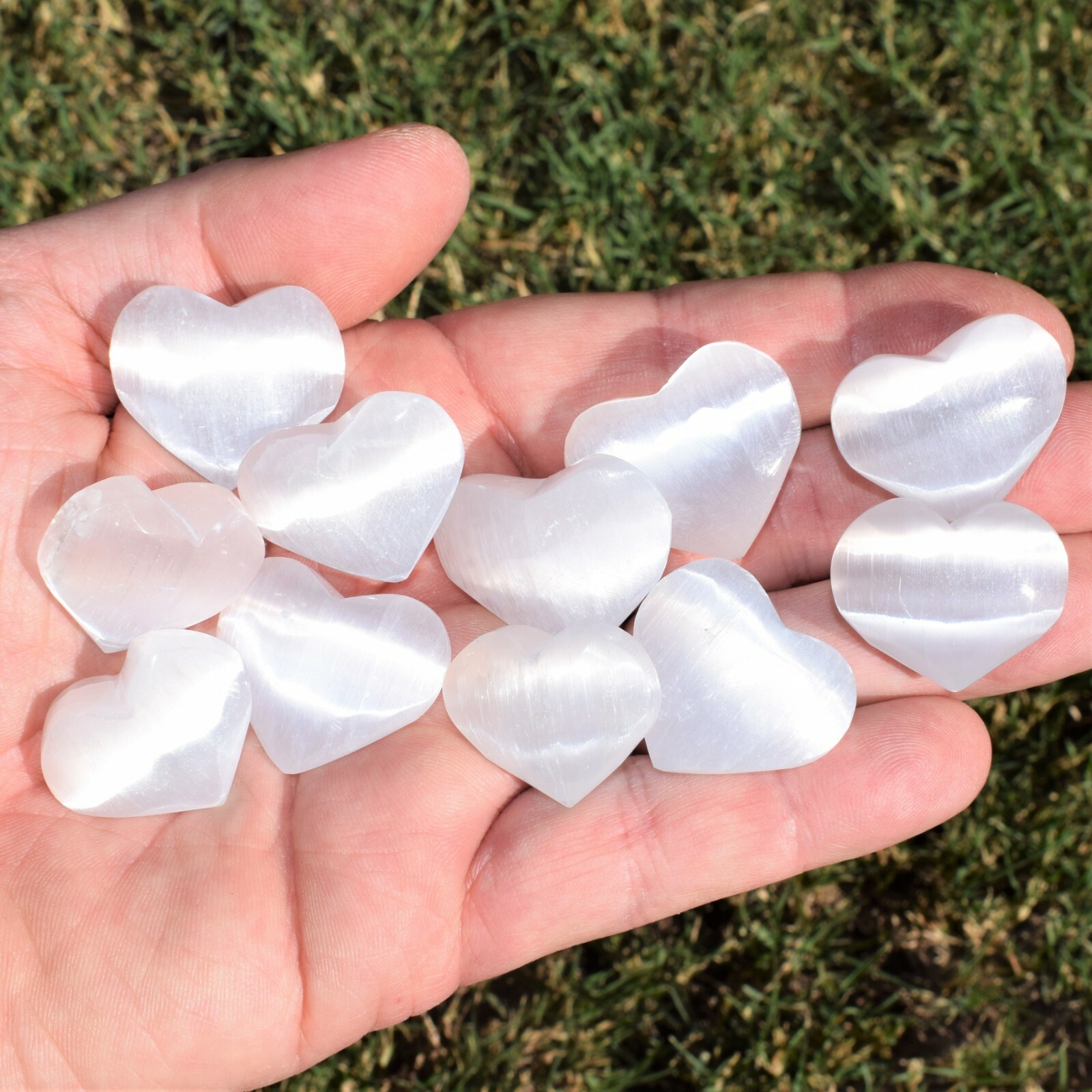 Charged 4″ Starburst Flash Nuummite Crystal Massage Wand + Selenite Heart ~70g