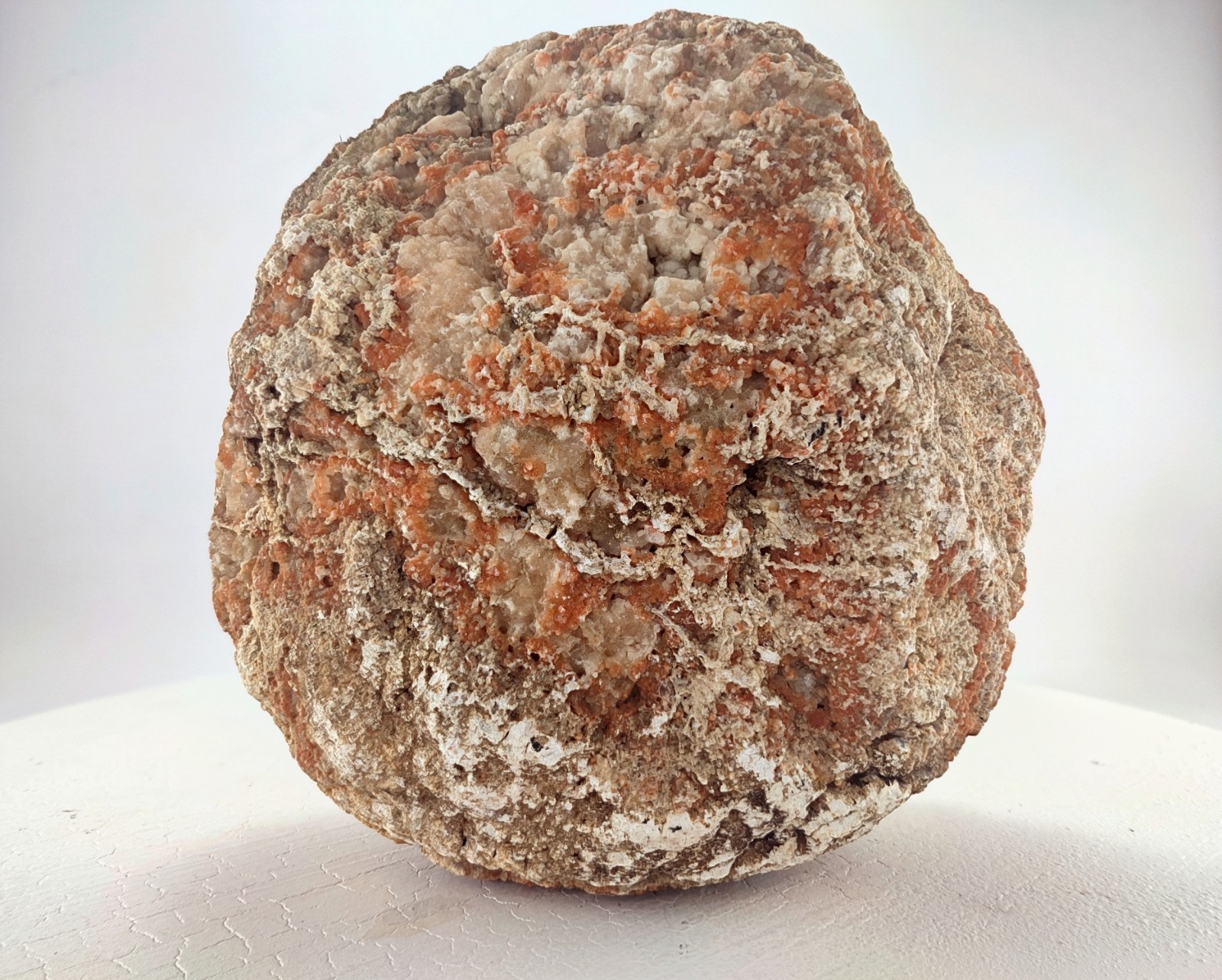 6.5″ Unopened Geode Nodule Localized Pink Exterior Kentucky Quartz Crystal 5.6LB