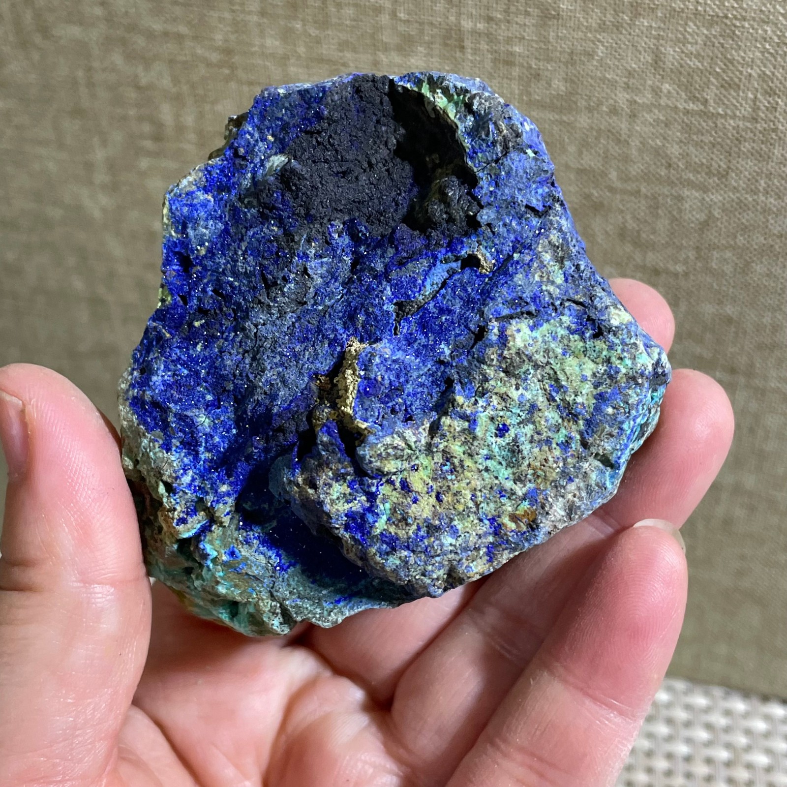 Restoration of Blue Copper Ore Quartz Mineral Samples 149g