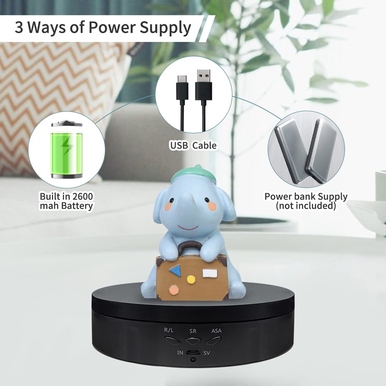 3 In 1 Motorized Rotating Display Stand 5.74/7.08/8.66 Inch Replacement Cover 22