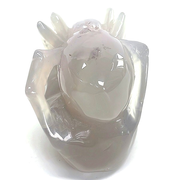 3.8” Agate Geode Crystal Carved Spider skuls , Skull Gemstone & Crystal 609g