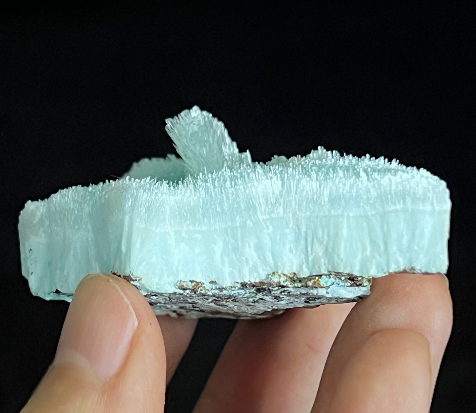 66mm Sparkling Iceberg-like Elegant Blue Aragonite , Natural Mineral Specimen