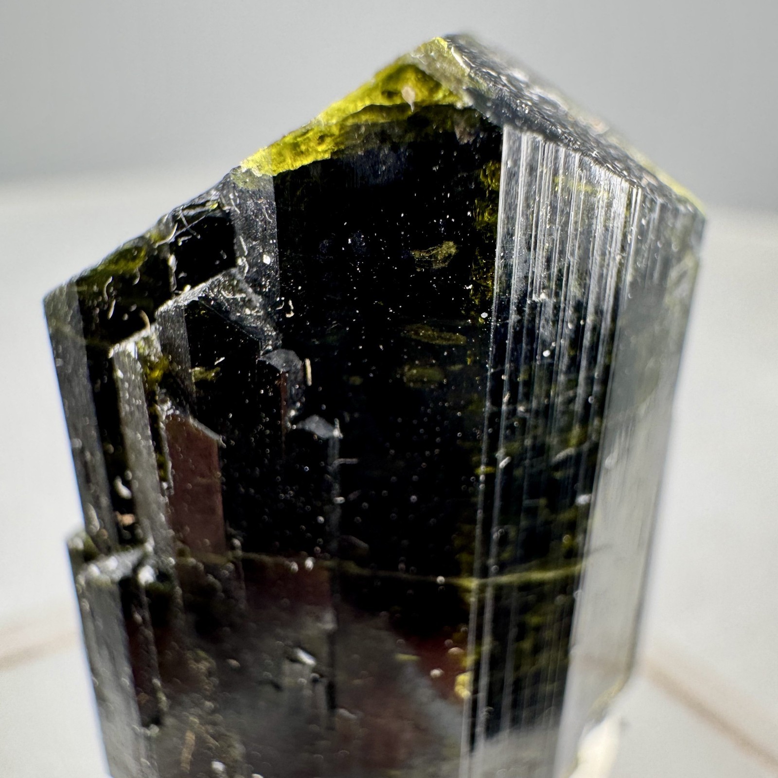 Fine Green Epidote Crystal: Saline Valley, Inyo County, California, USA