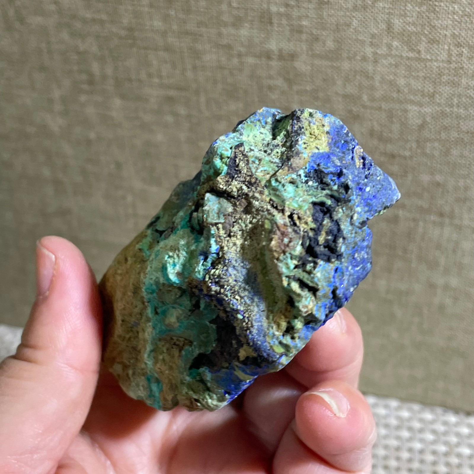 Restoration of Blue Copper Ore Quartz Mineral Samples 149g