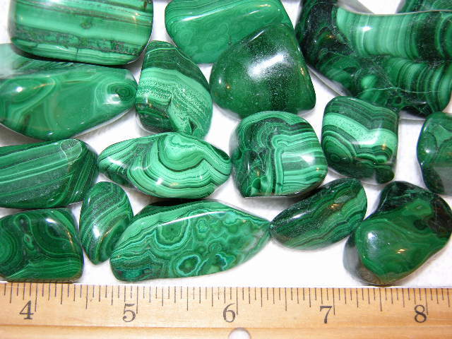 Malachite polished AA gem grade natural Congo,Africa 1/2 pound lot 4-10 pieces