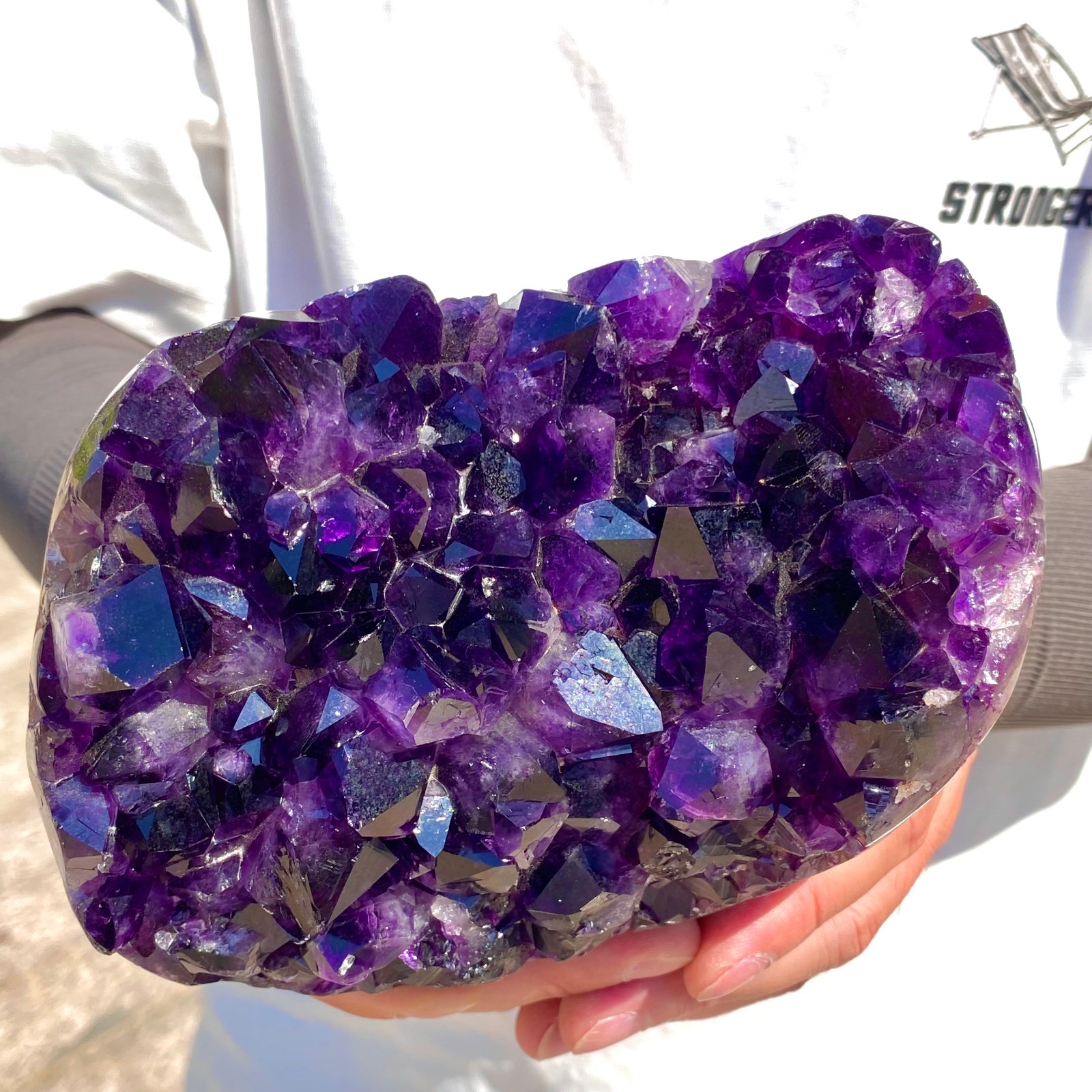 3.74LB Large Natural Amethyst geode quartz cluster crystal specimen Healing.