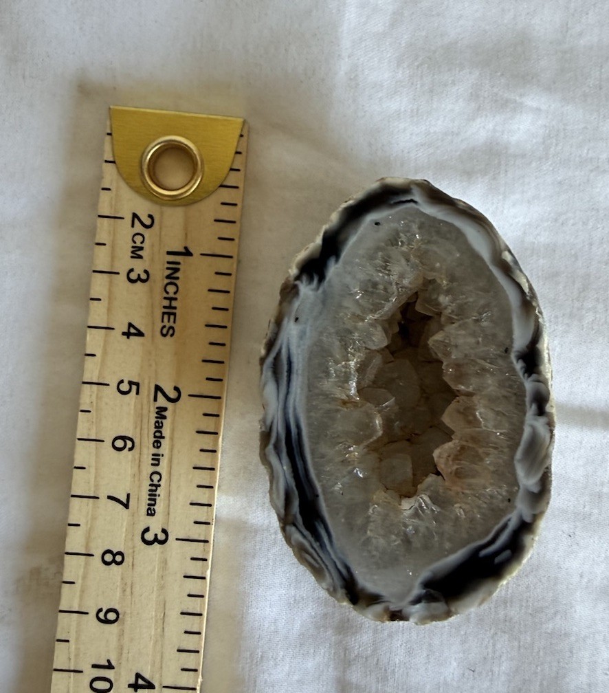 Natural Agate Geode Quartz Crystal Druzy Slice 2.5”–3” Polished Mineral Specimen