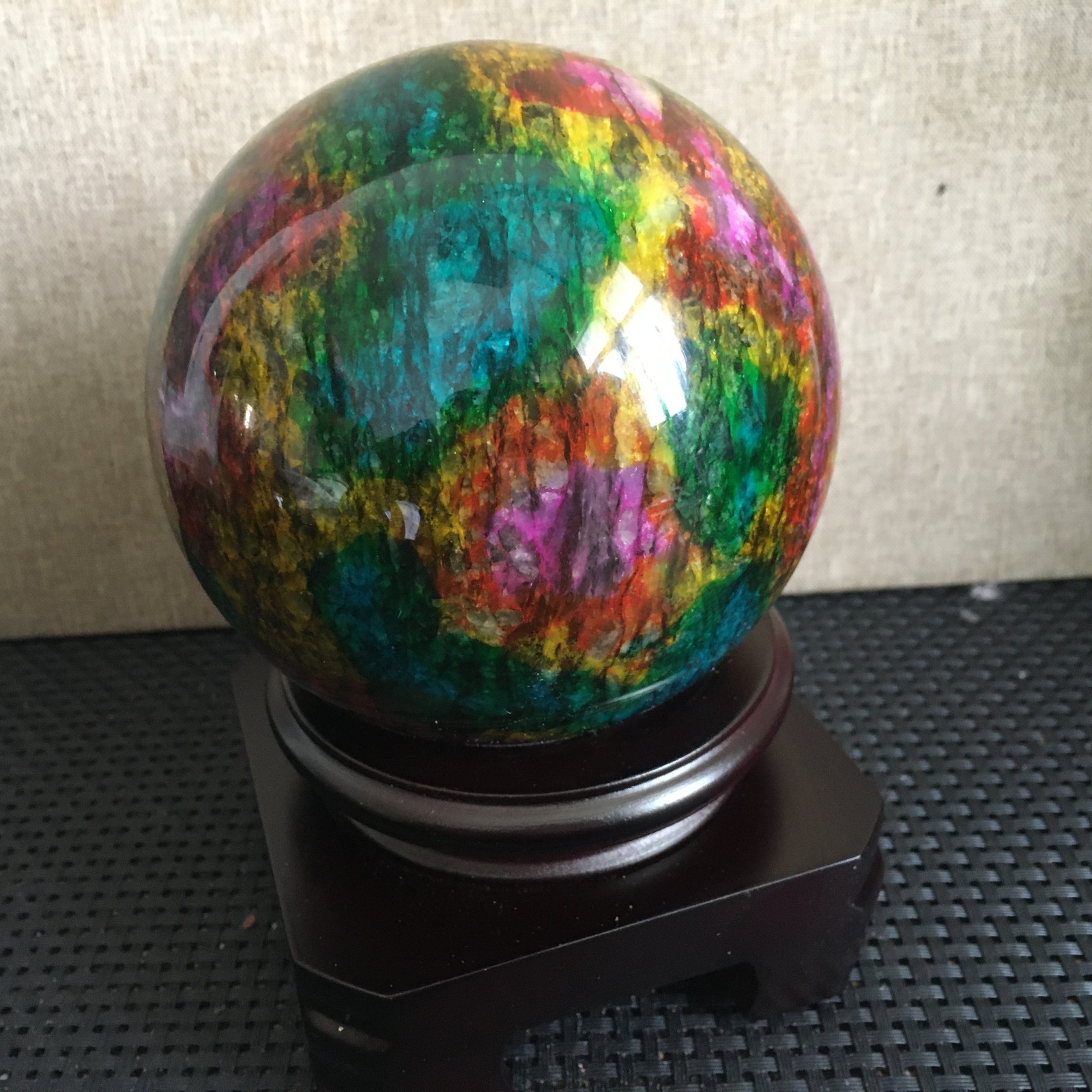 1476g “Seven Colors Jade” crystal sphere specimen -Taiwan China