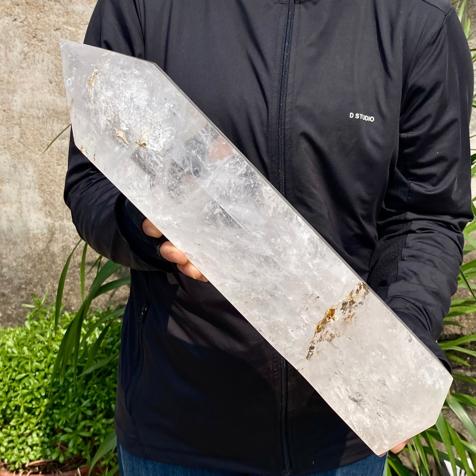 12.76LB Natural Clear Crystal Obelisk Quartz Energy Tower Point Reiki Healing
