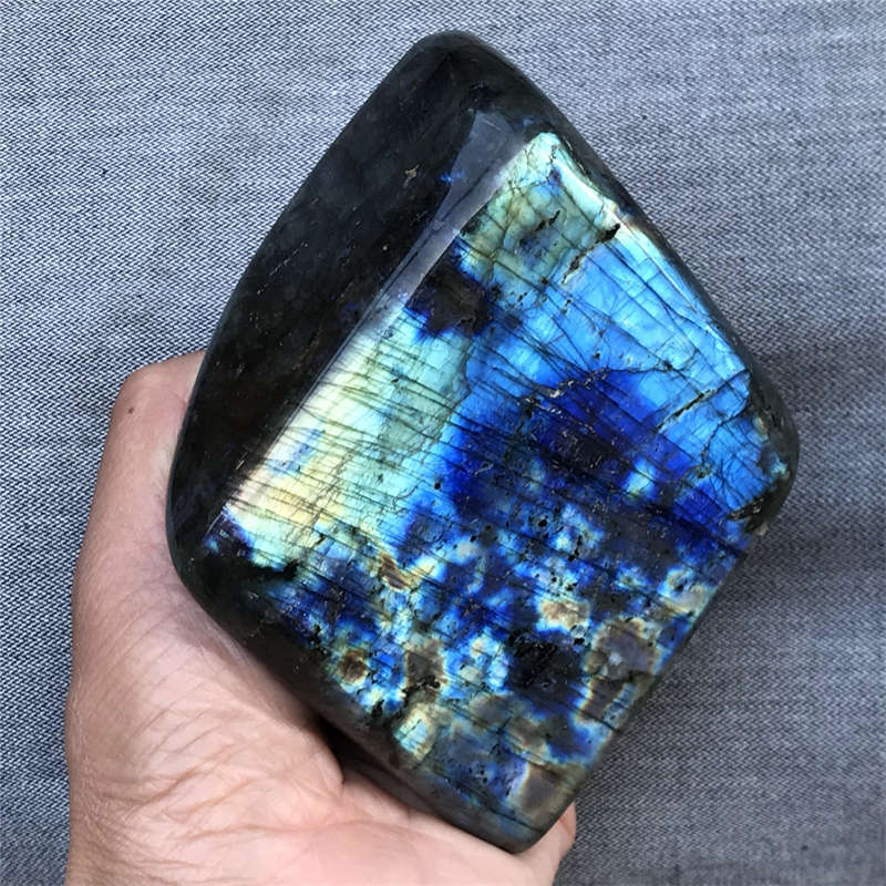 980g Natural Labradorite Quartz Crystal Spectrolite Mineral Reiki healing