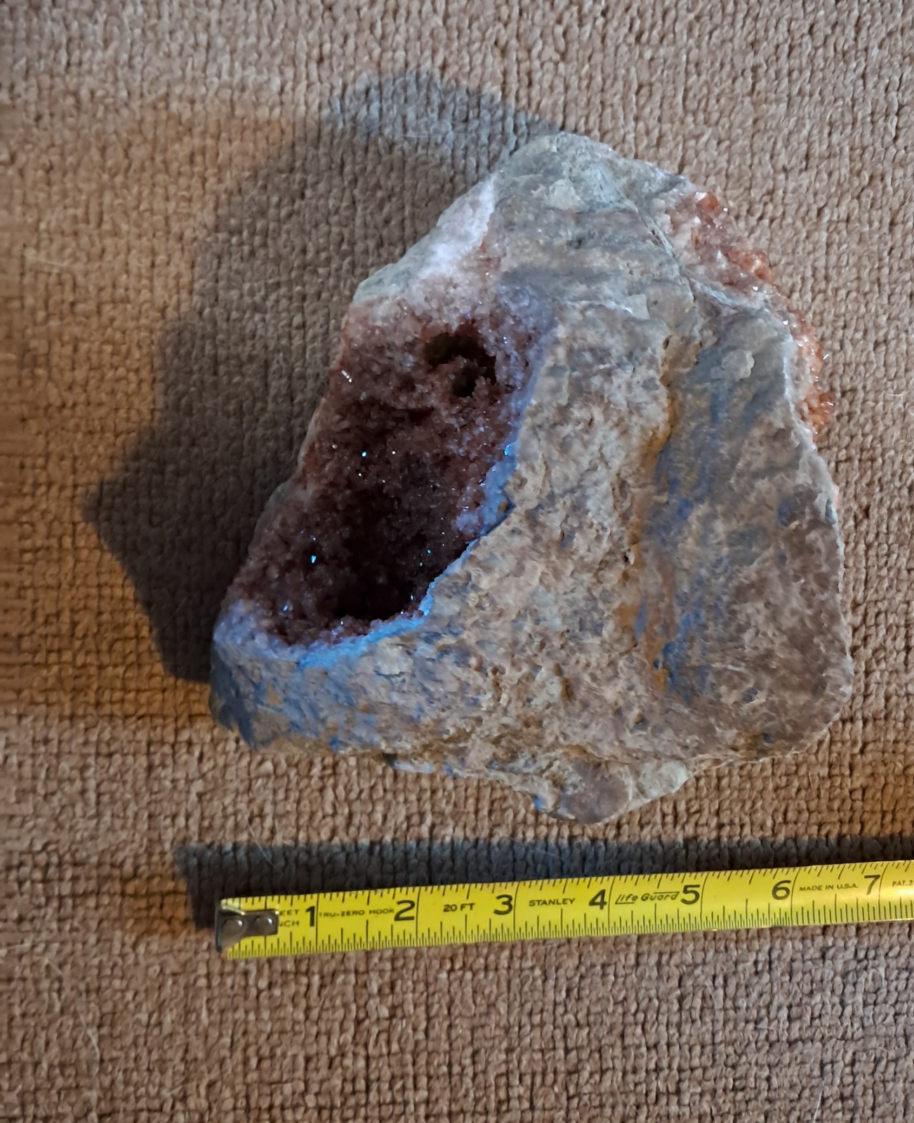 Celestite Geode Orange Crystals, Russia Large Cabinet Specimen