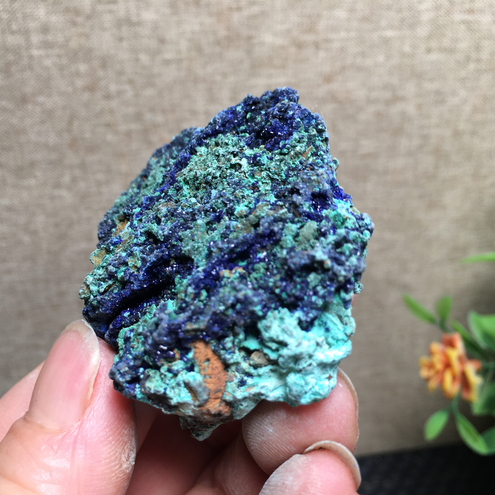68g Natural Malachite and blue copper ore symbiotic specimens fd139