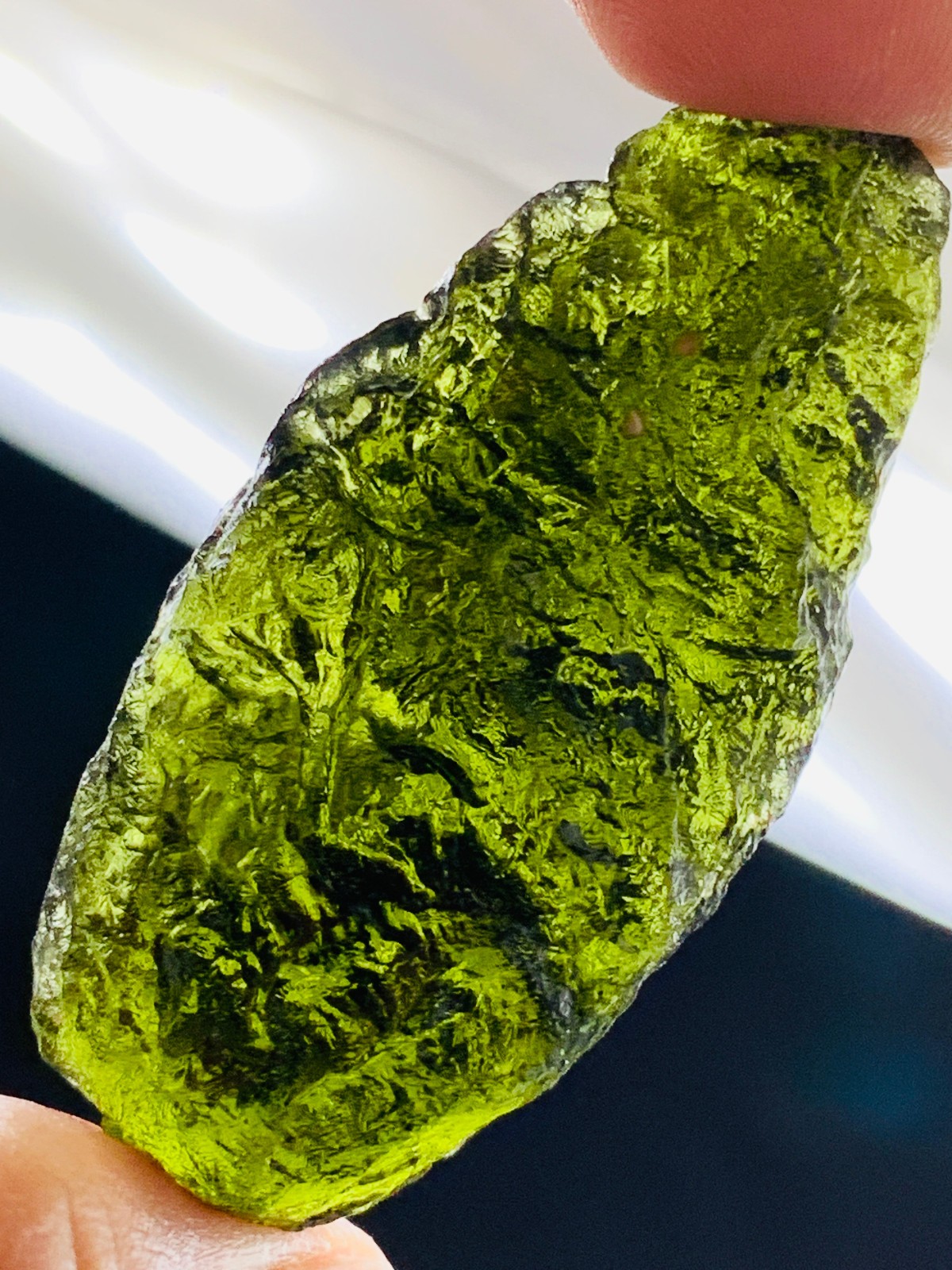 TOP Moldavite Raw Moldavite Crystal from Czech Republic PICcertificate 90CT