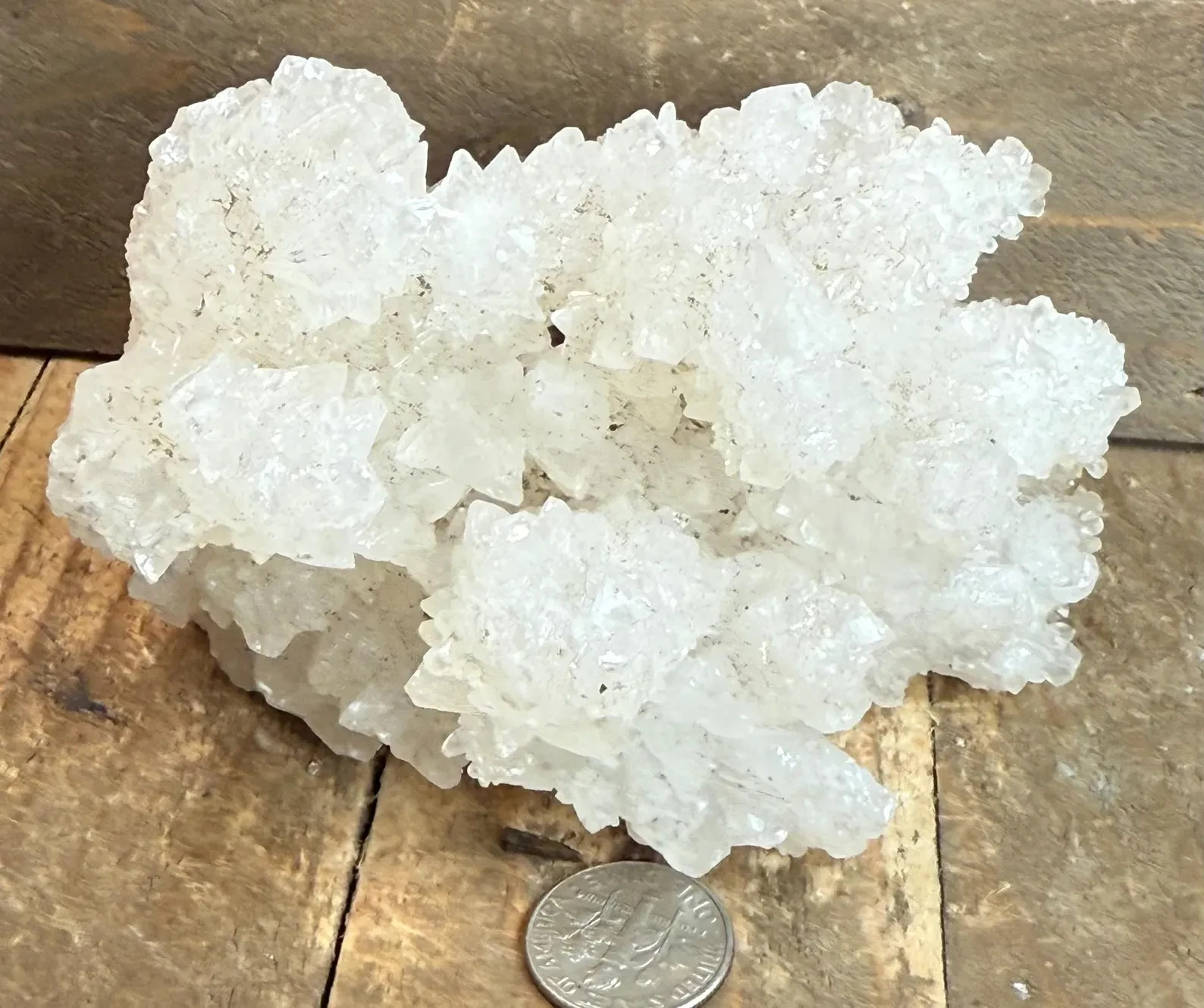 4 inches White Aragonite Crystal Cluster from Mexico