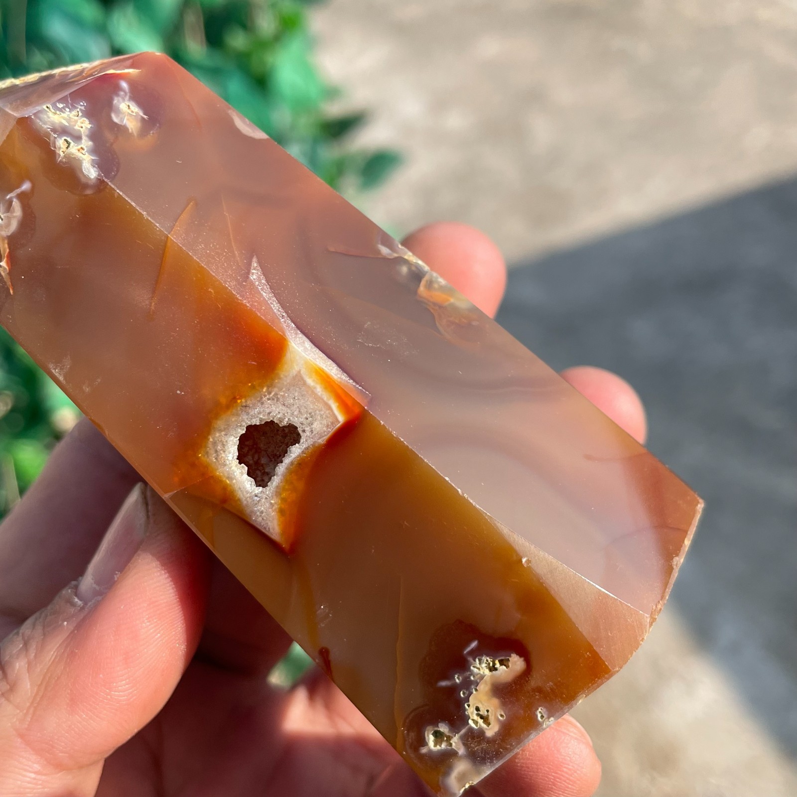 0.67LB Natural Carnelian Quartz Obelisk Crystal Wand Point Healing C2655