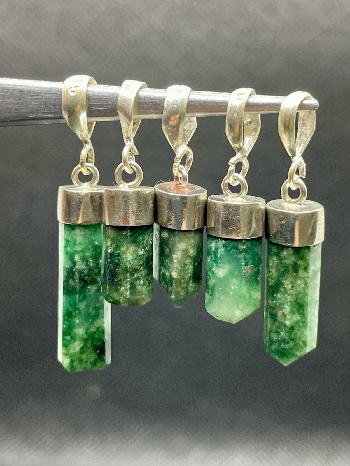 5 Pieces Beautiful Aventurine Pendants With Silver 925