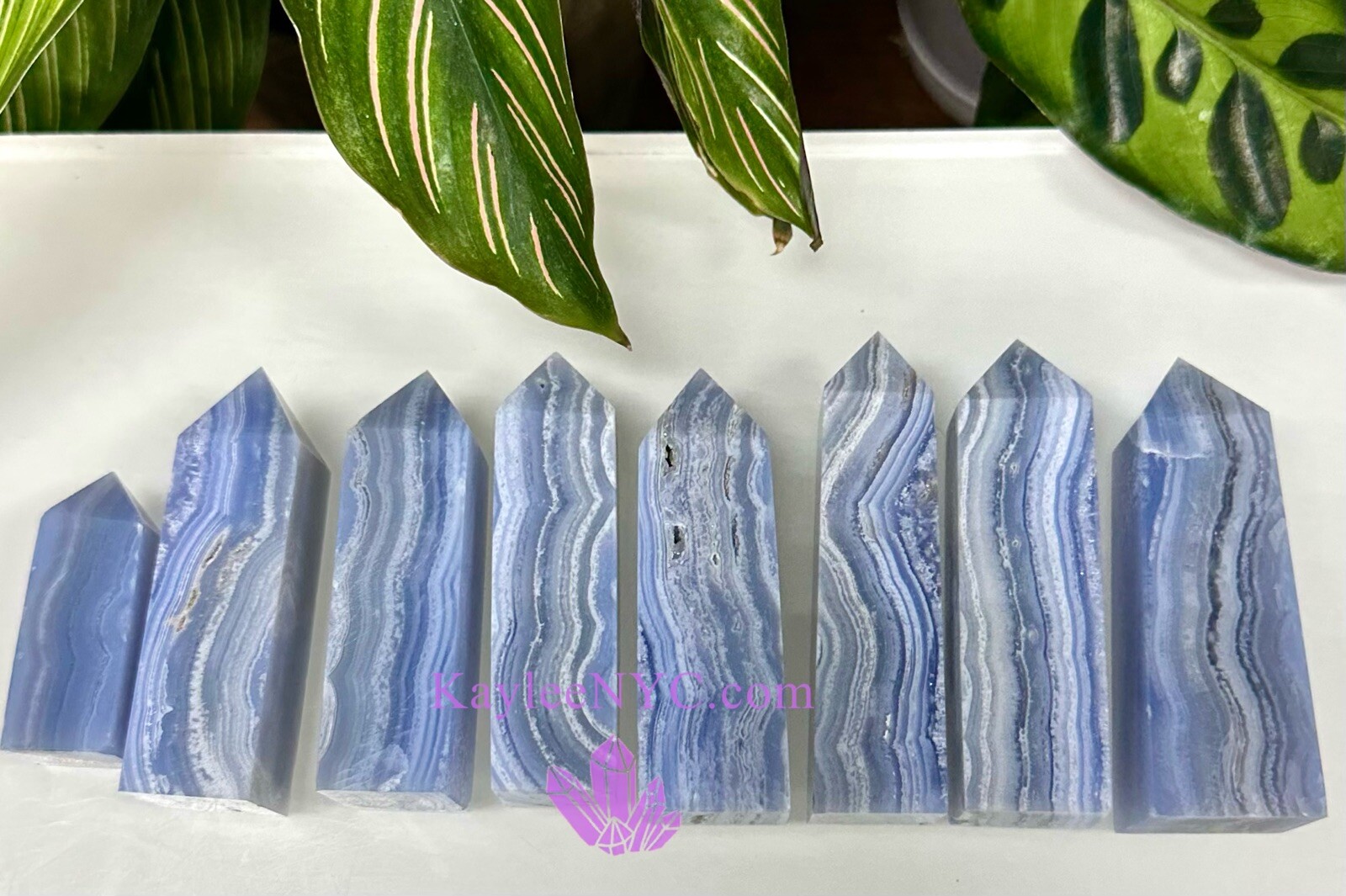 Wholesale Lot 1 Lb Natural Blue Lace Agate Obelisk Tower Point Crystal