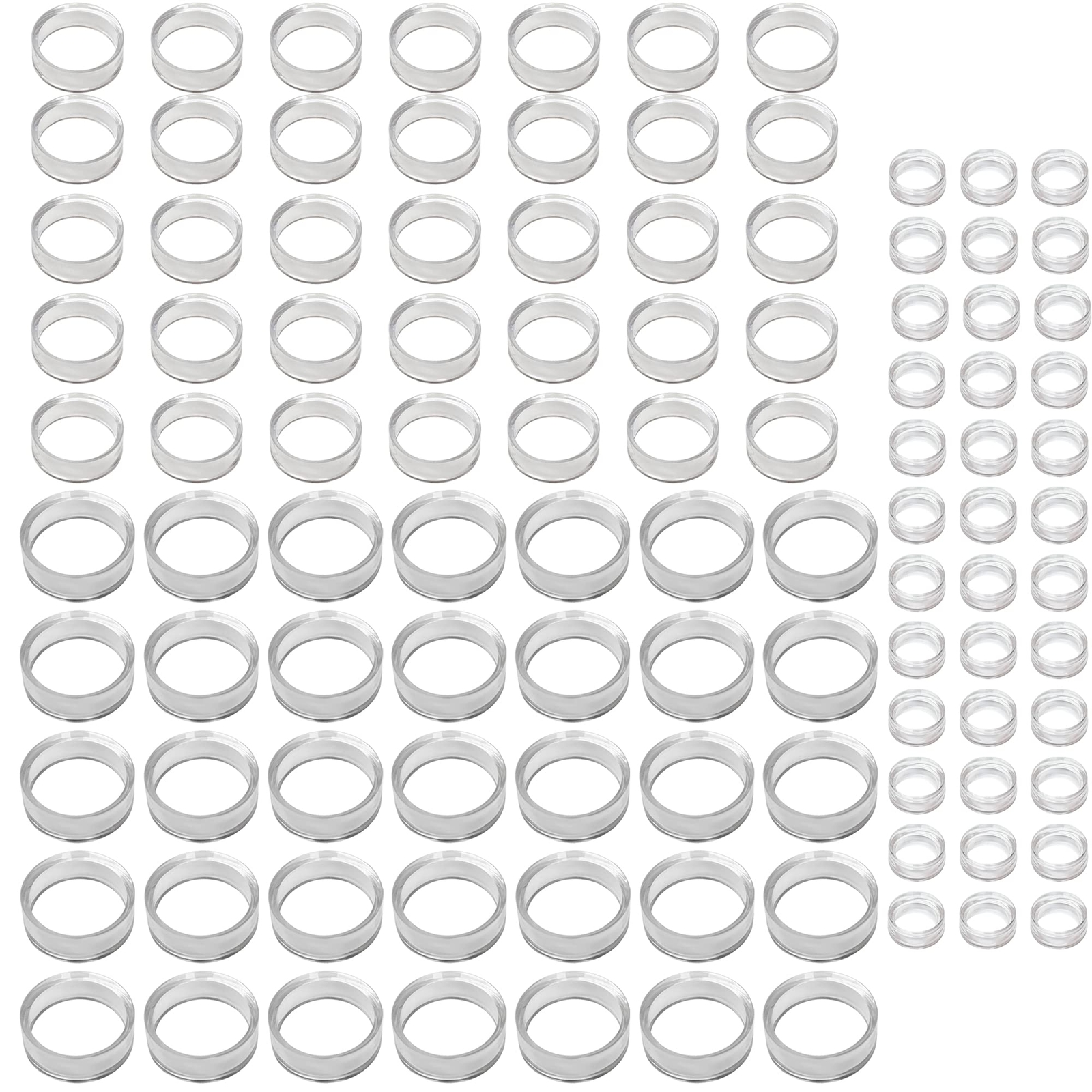 105Pcs Acrylic Sphere Stand Clear Plastic Ring Display Décor Round for Golf Ball