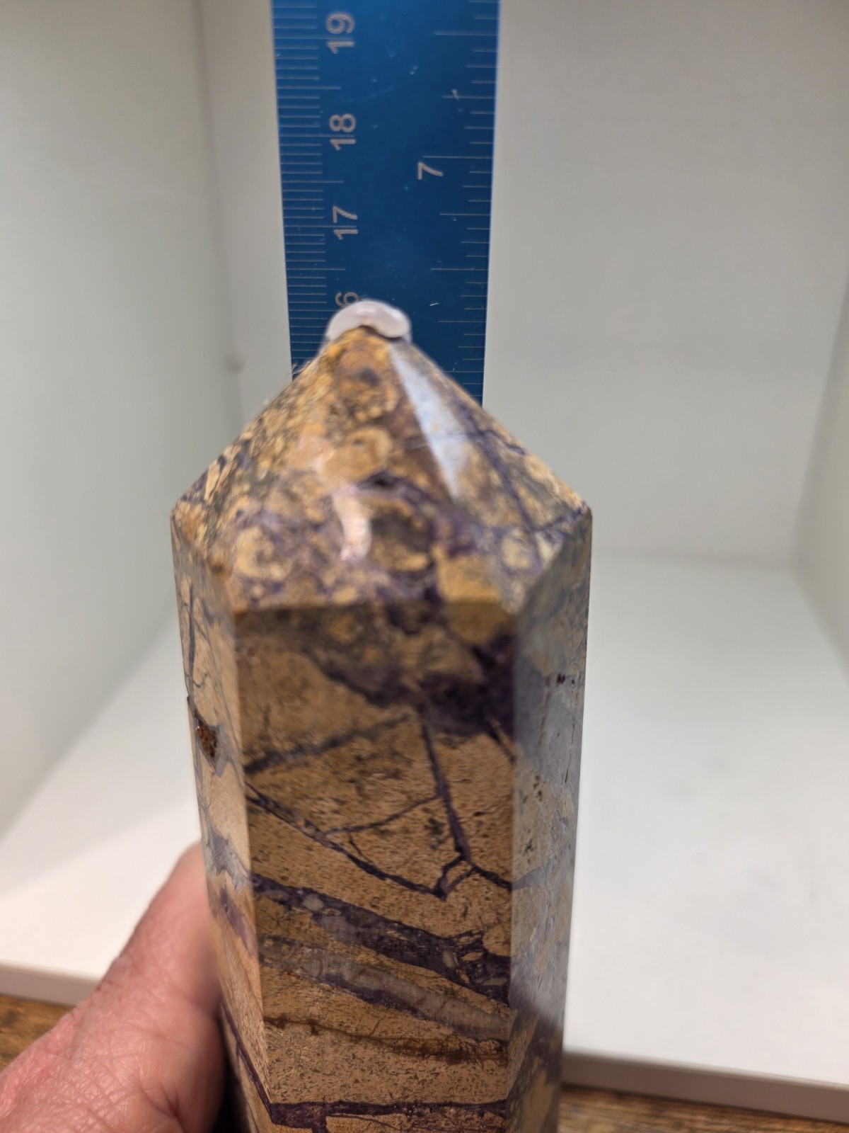 Root Fluorite Tower 2 lb Purple Gold Brecciated Crystal Point Statement Piece