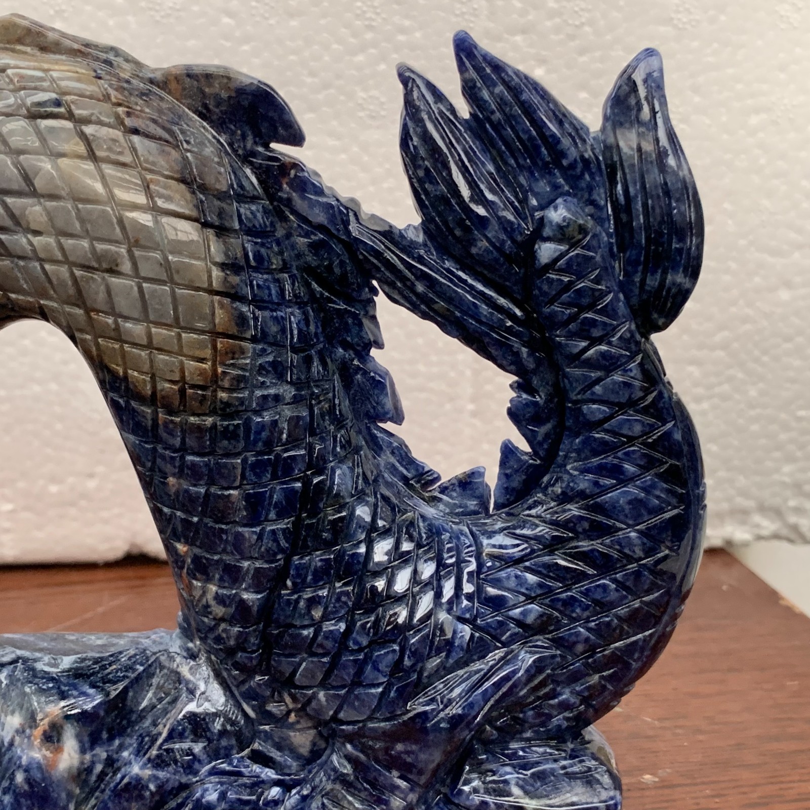 2.7LB-3.5LB Natural Hand Carved sodalite Quartz dragon Crystal Reiki Healing 1PC
