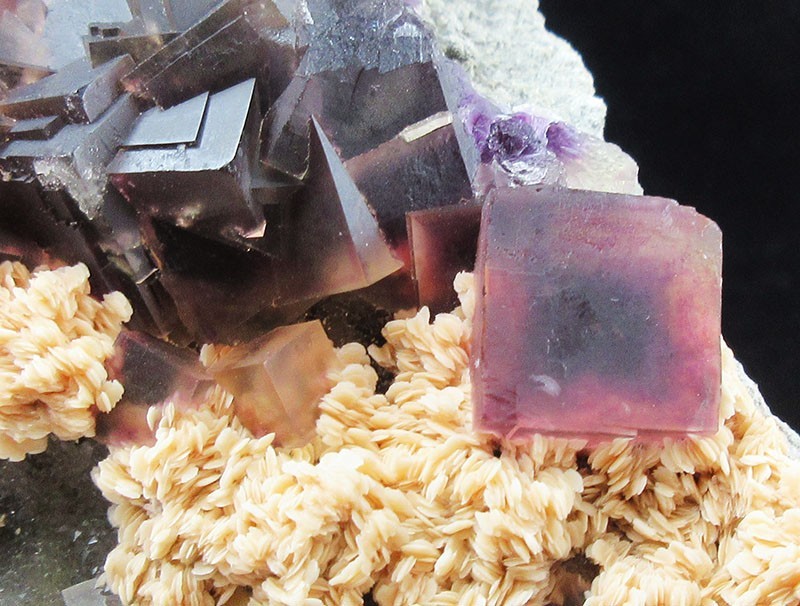 12.7cm purple FLUORITE&Barite crystal mineral specimens,AnHui,China!