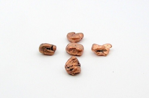 Native Natural Copper Nuggets, Caledonia Mine, Michigan, 5 Pieces, .573 Ounces