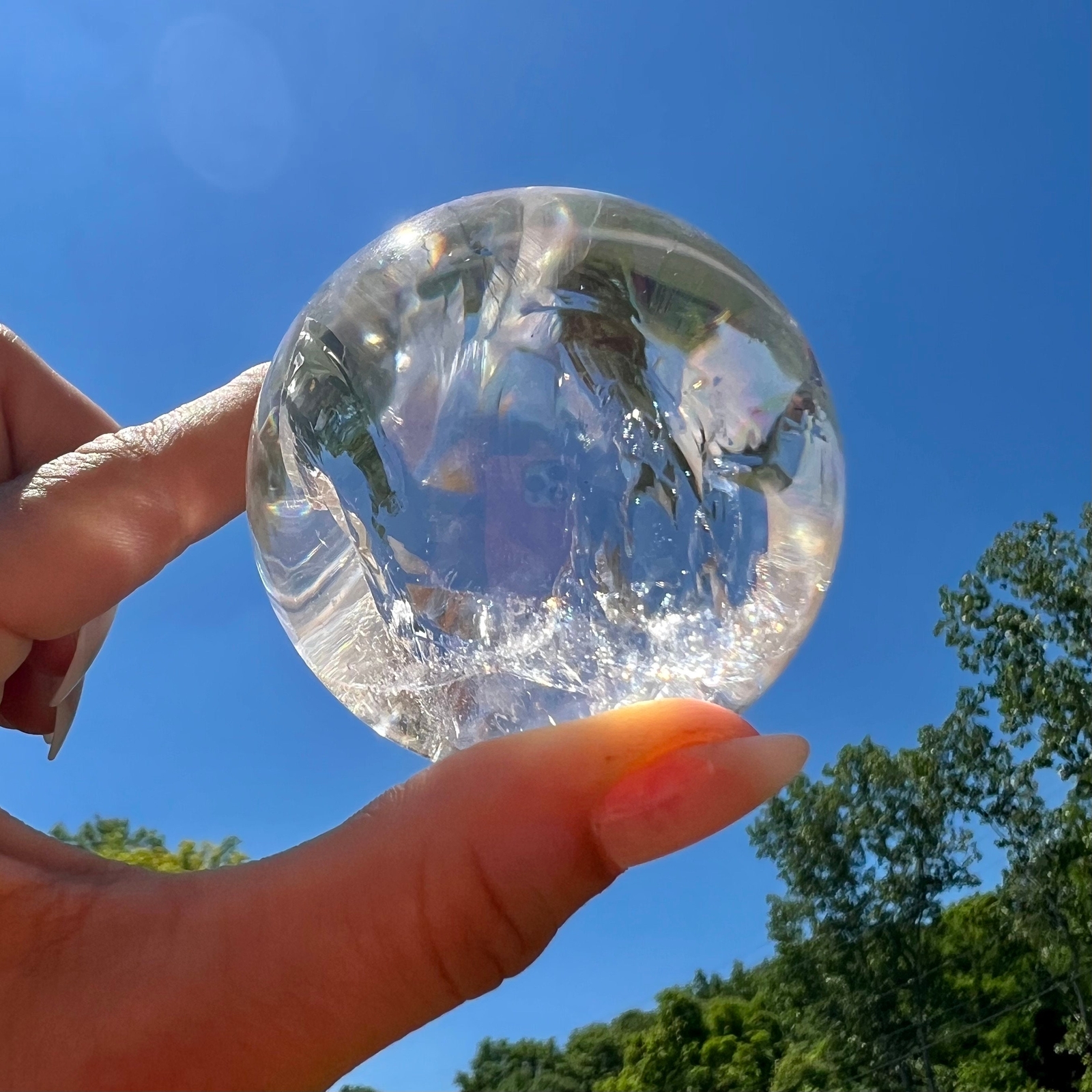 Clear Quartz Sphere (Grade A) Crystal Ball, Natural Clear Quartz from Brazil
