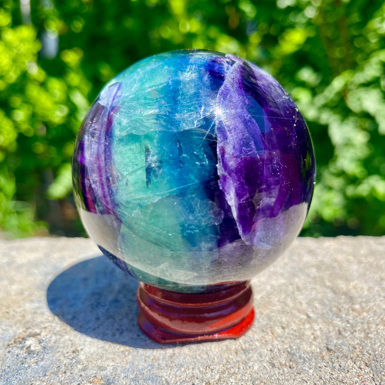 304G natural Green fluorite ball quartz crystal Sphere Reiki energy healing